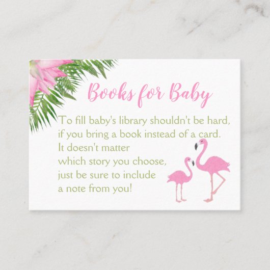 Flamingo Tropical Baby Showbuchkarte Platzkarte (Vorderseite)