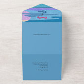 Flamingo Tropical Beach Hochzeitsinformationen UAW All In One Einladung (Außenbereich)