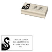 Flamingo Tropical Bird Wedding Rücksendeadresse Gummistempel (Stempel)