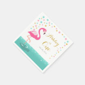 Flamingo Tropical Birthday Party Paper Napkin Girl Serviette (Ecke)