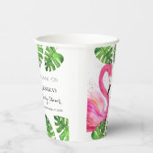 Flamingo Tropical Blätter Baby Dusche Gastgeschenk Pappbecher (Rechts)