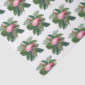 Flamingo Tropical Blätter Botanisches Muster Seidenpapier (Ausschnitt)