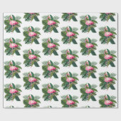 Flamingo Tropical Blätter Dschungel Geschenkpapier (Flach)