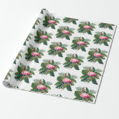 Flamingo Tropical Blätter Dschungel Geschenkpapier (Ungerollt)
