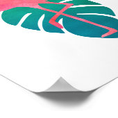 Flamingo Tropical Blätter Kunst, Dichtung und Musi Poster (Ecke)