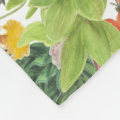 Flamingo Tropical Blätter Watercolor Muster Fleecedecke (Ecke)