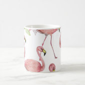 Flamingo Tropical Blätter Watercolor Muster Kaffeetasse (Mittel)