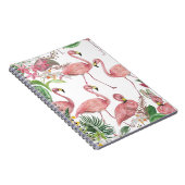 Flamingo Tropical Blätter Watercolor Muster Notizblock (Rechte Seite)