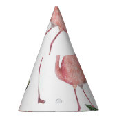 Flamingo Tropical Blätter Watercolor Muster Partyhütchen (Rechts)