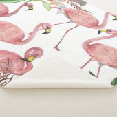 Flamingo Tropical Blätter Watercolor Muster Sherpadecke (3/4)