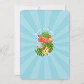 Flamingo Tropical Blue Retirement  Einladung (Rückseite)