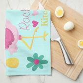 Flamingo Tropical Blue und Pink Geschirrtuch (Viertel Falte)