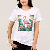 Flamingo & Tropical Blume T - Shirt (Vorderseite)