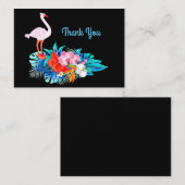 Flamingo Tropical Blume Vielen Dank Mitteilungskarte (Vorne/Hinten)