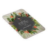 Flamingo Tropical Botanical Brick Wedding Magnet (Rechte Seite)