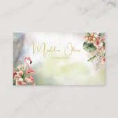 Flamingo Tropical Botanical Modern QR Business Visitenkarte (Vorderseite)