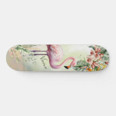 Flamingo Tropical Botanical Skateboard (Horizontal)