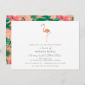 Flamingo Tropical Brautparty Einladung (Vorne/Hinten)