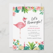 Flamingo Tropical Bridal Dusche Einladung (Vorderseite)