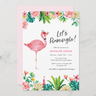 Flamingo Tropical Bridal Dusche Einladung