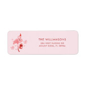 Flamingo Tropical Christmas Custom Rücksendeadress (Vorne)