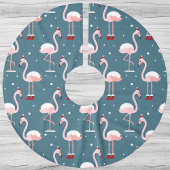Flamingo Tropical Christmas Polyester Weihnachtsbaumdecke