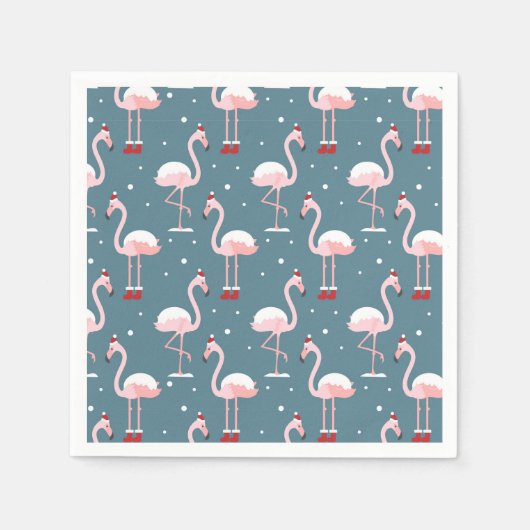Flamingo Tropical Christmas Serviette (Vorderseite)