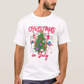 Flamingo Tropical Christmas T-Shirt (Vorderseite)