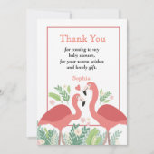 Flamingo Tropical danke Einladung (Vorderseite)