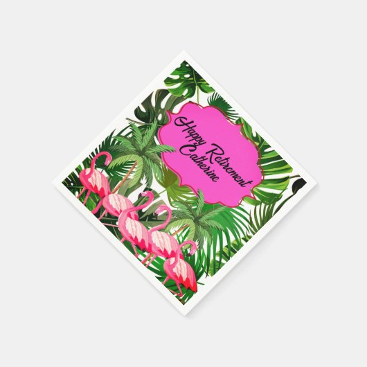 Flamingo Tropical Dschungel Custom Retirement Part Serviette (Ecke)