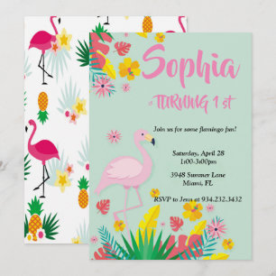 Flamingo Tropical Einladung