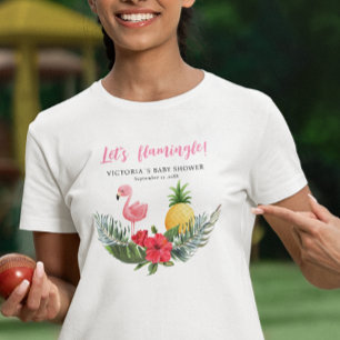 Flamingo Tropical Es ist ein Mädchen Baby Shower  T-Shirt