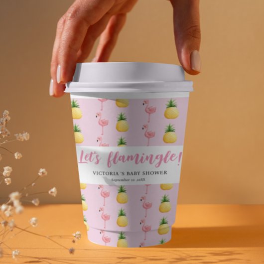 Flamingo Tropical Es ist eine Girl Baby Dusche Pappbecher