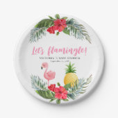 Flamingo Tropical Es ist eine Girl Baby Dusche Pappteller (Vorderseite)