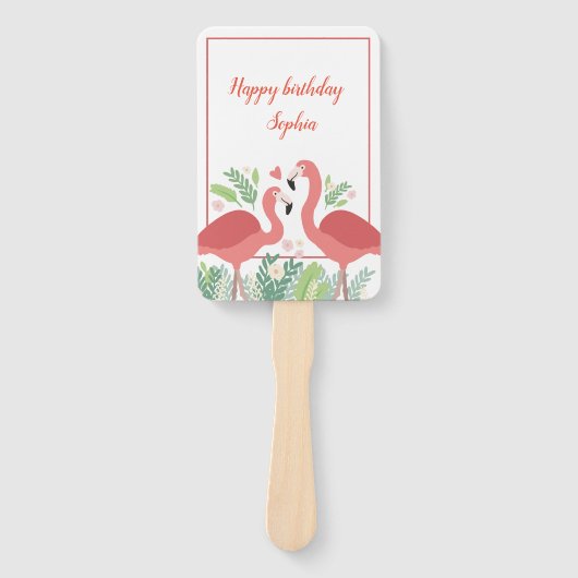 Flamingo Tropical Fächer (Vorderseite)