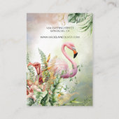 Flamingo Tropical Floral Display Visitenkarte (Rückseite)