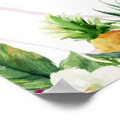 Flamingo Tropical Floral Girl Babyduschzeichen Poster (Ecke)