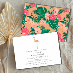 Flamingo Tropical Floral Summer Brautparty Einladung