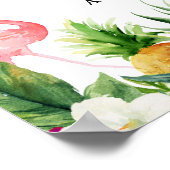 Flamingo Tropical Floral Wedding Willkommenszeiche Poster (Ecke)