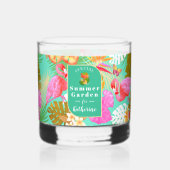 Flamingo Tropical Garden Aquamarin Whiskyglas (Vorderseite)