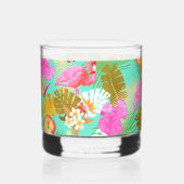 Flamingo Tropical Garden Aquamarin Whiskyglas (Rückseite)