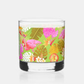 Flamingo Tropical Garden Bright Green Whiskyglas (Links)