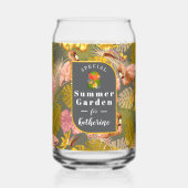 Flamingo Tropical Garden Dark Gray Dosenglas (Vorderseite)