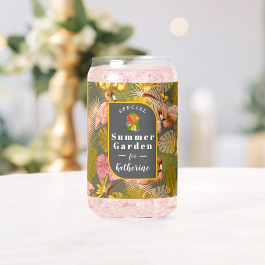 Flamingo Tropical Garden Dark Gray Dosenglas (Insitu (Hochzeit))