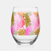 Flamingo Tropical Garden Pink Weinglas Ohne Stiel (Rechts)