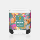 Flamingo Tropical Garden Türkis Whiskyglas (Vorderseite)
