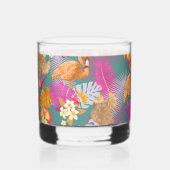 Flamingo Tropical Garden Türkis Whiskyglas (Rückseite)