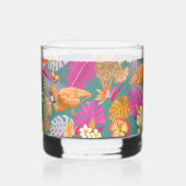 Flamingo Tropical Garden Türkis Whiskyglas (Links)