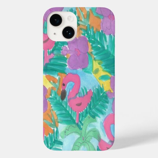 Flamingo Tropical Jungle Pattern Case-Mate iPhone Hülle (Rückseite)