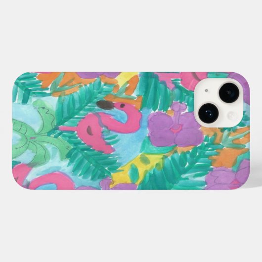 Flamingo Tropical Jungle Pattern Case-Mate iPhone Hülle (Rückseite (Horizontal))